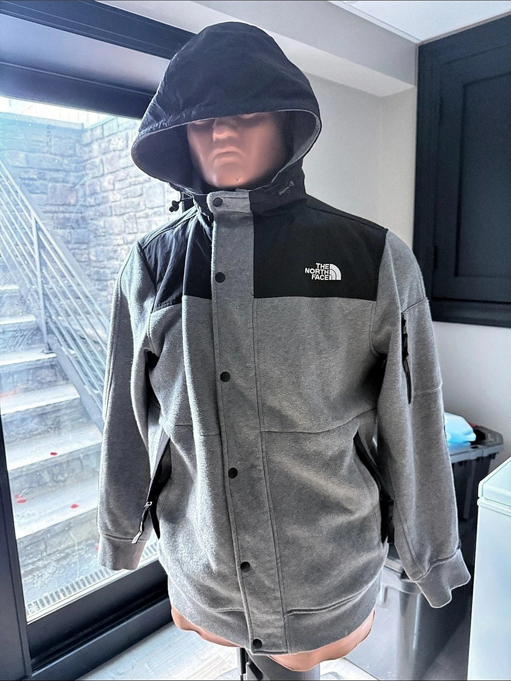 The North Face Men's Highrail Fleece Jacket Gray & Black XL